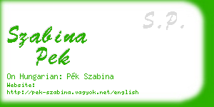 szabina pek business card